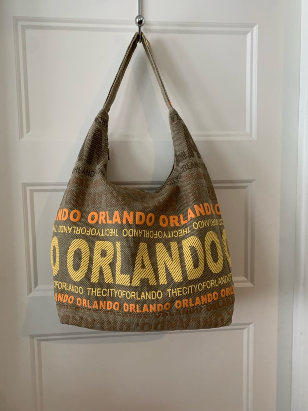 Robin Ruth , Orlando Graphic Canvas Hobo Bag in Brown and Yellow